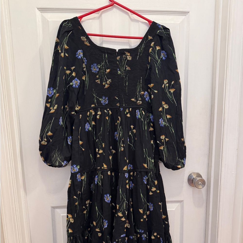 Madewell Xiomara Floral Print Long Sleeve Cotton Dress - Picture 4 of 6